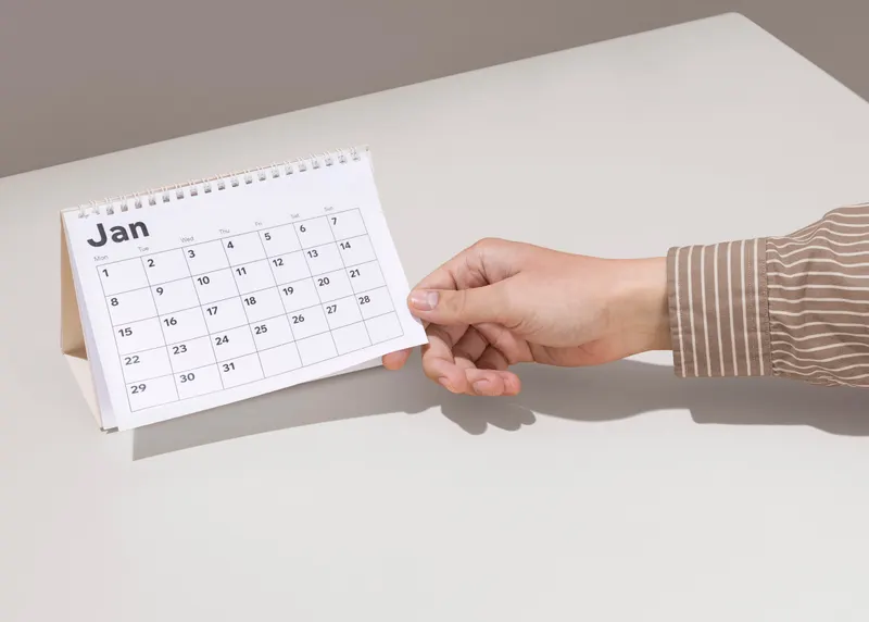 Calendário de mãos dadas